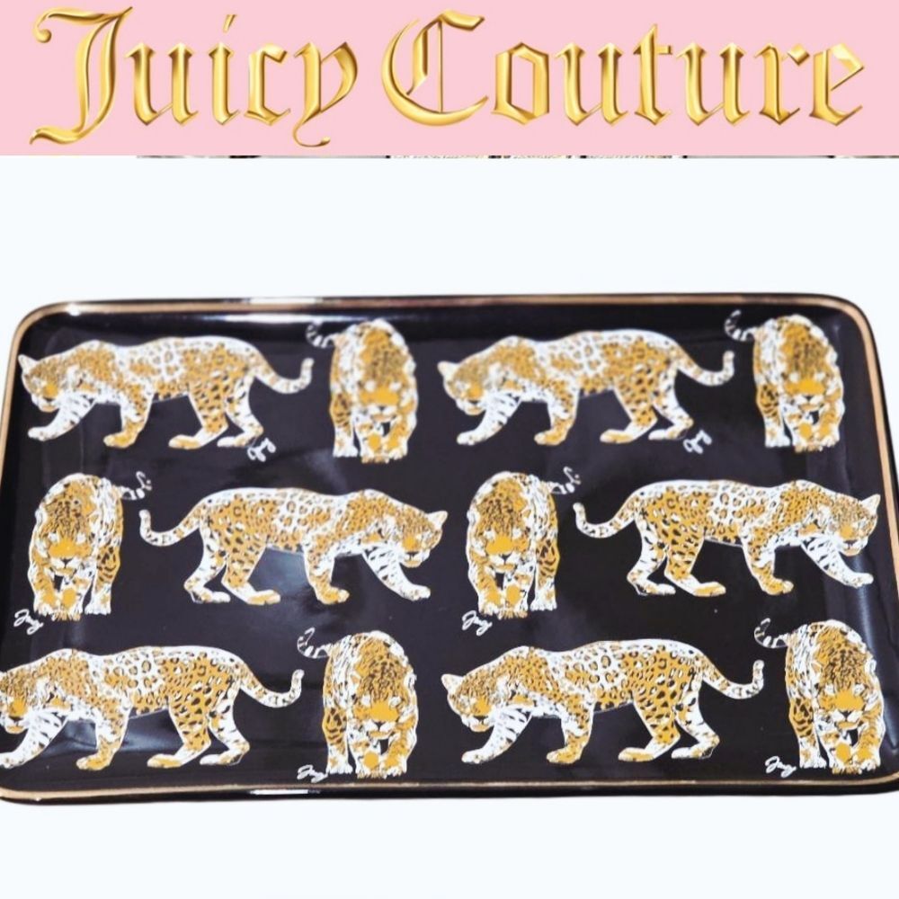 Juicy Couture Home Logo Leopard Print‎ Ceramic Trinket Tray